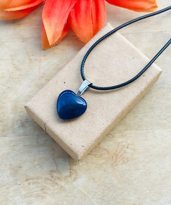 Blue heart stone necklace discount