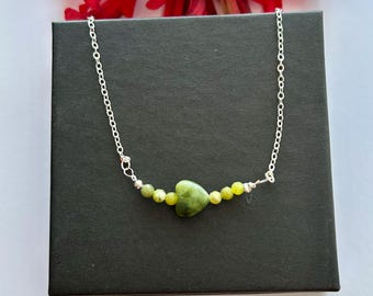 Canadian Jade Necklace, Jade Necklace, Jade Pendant , Choker Necklace, Canadian Jade Pendant, Silver