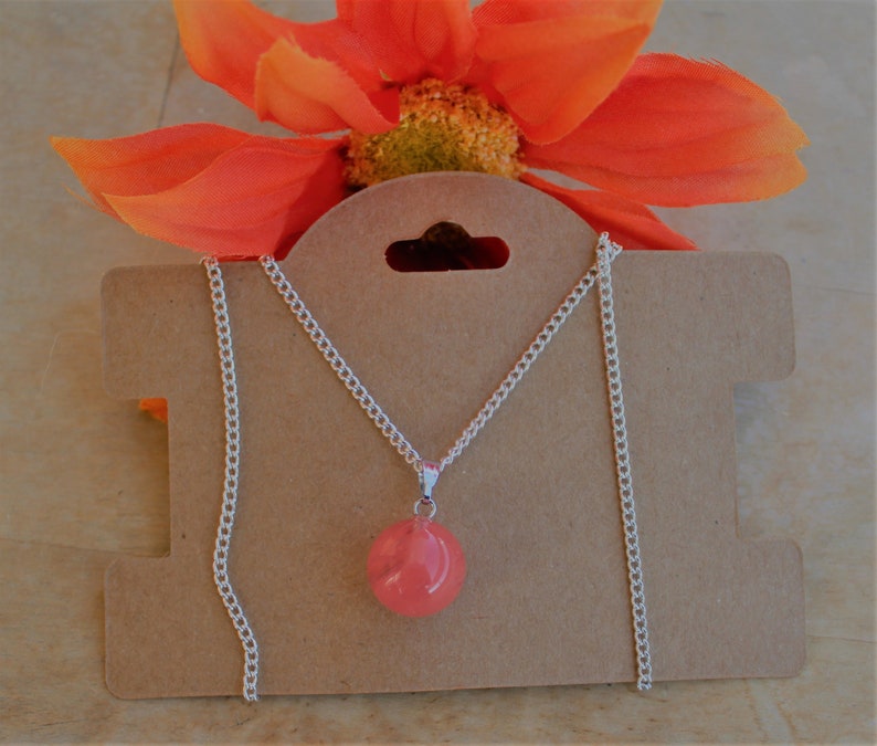Rhodochrosite pretty in pink gemstones necklace