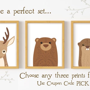 Woodland Bear Printable Diy Wall Art Print Woodland Nursery - Etsy