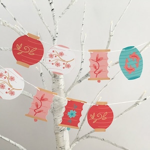 diy Printable Paper Lanterns Garland, PDF, PNG, SVG download art for Party Decorations, Scrapbooking and More image 2