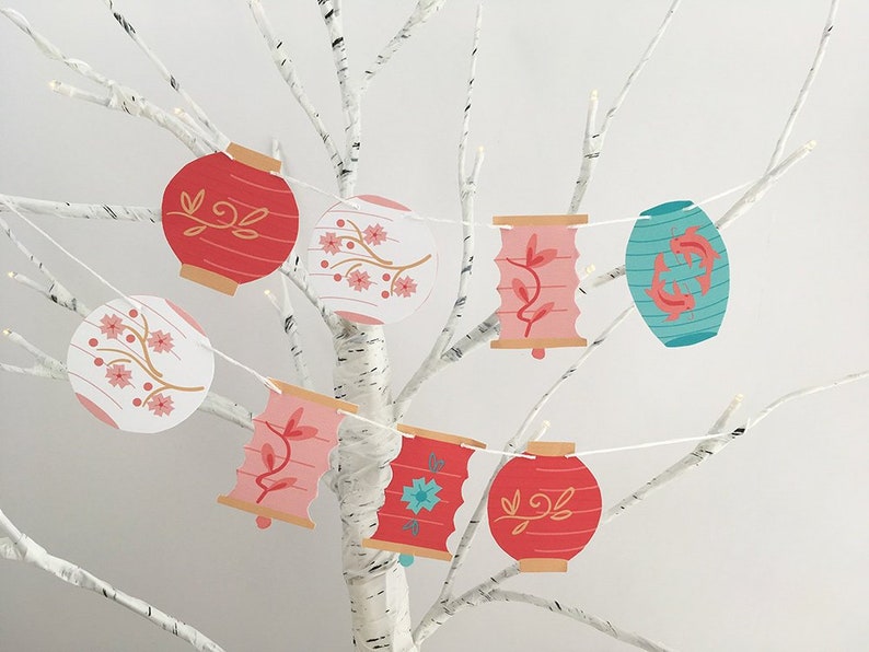 diy Printable Paper Lanterns Garland, PDF, PNG, SVG download art for Party Decorations, Scrapbooking and More image 2