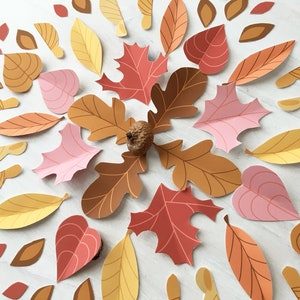 Décor de feuilles d'automne d'automne, PDF, SVG, fichiers d'artisanat imprimables PNG pour guirlandes, couronnes, mandalas, décor de salle de classe et plus encore image 5