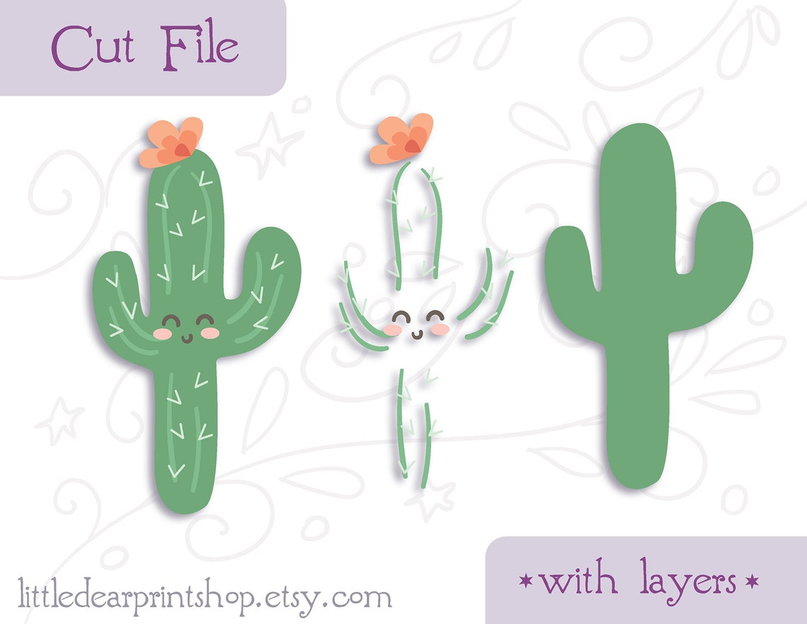 SVG Cactus Cut File for Cricut Silhouette PNG JPG Desert | Etsy