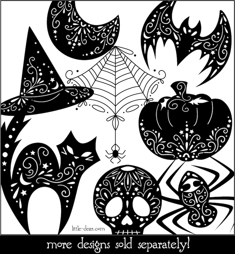 SVG Halloween Bat cut file for Cricut, Silhouette, PNG, JPG night sky mandala clip art image 3