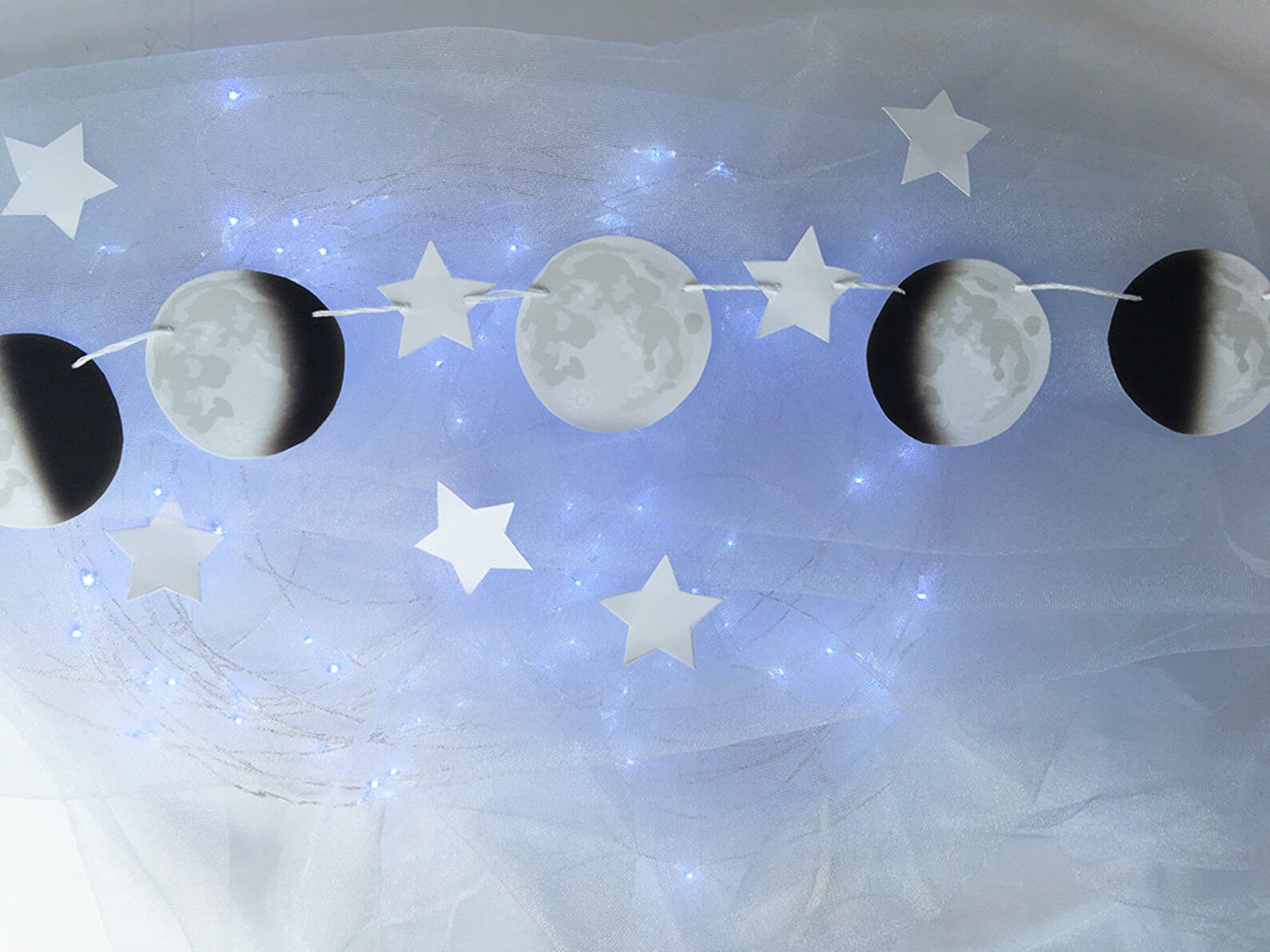 Printable Moon Phases Garland Party Decorations Make Celestial Etsy