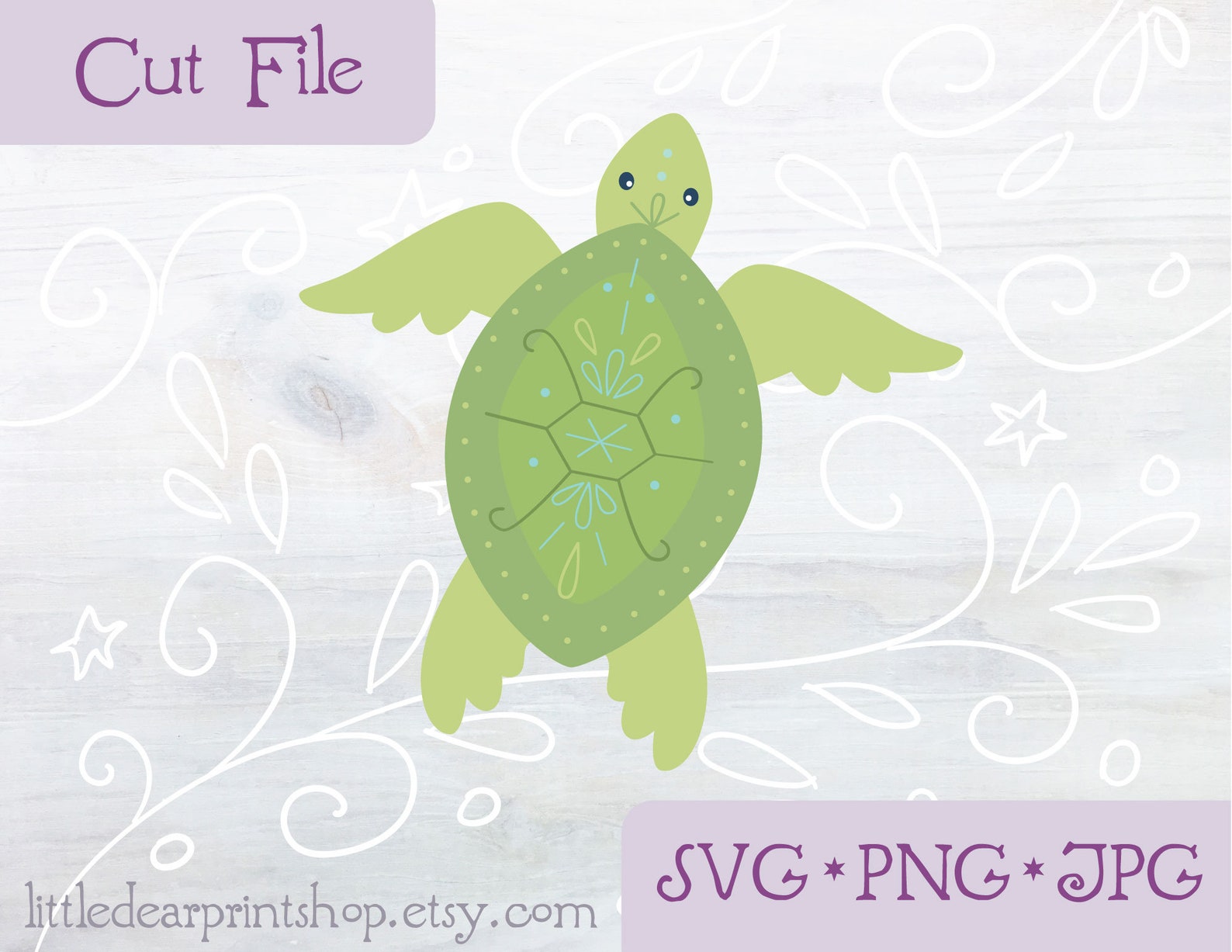 SVG Sea Turtle Cut File for Cricut Silhouette PNG JPG Ocean - Etsy