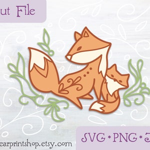 SVG Fox cut file for Cricut, Silhouette, PNG, JPG foxes clip art