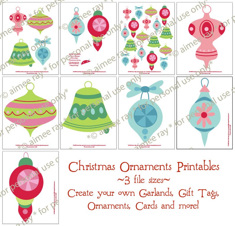 Four Sets of Printable Christmas Party Decorations PDF PNG - Etsy
