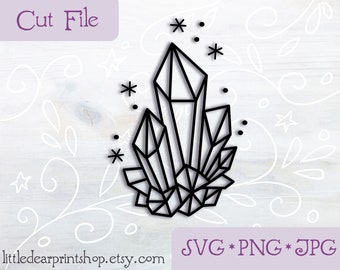 SVG Crystals cut file for Cricut, Silhouette, PNG, JPG gemstones clip art