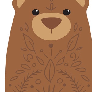 Woodland Bear Printable Diy Wall Art Print Woodland Nursery - Etsy