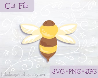 SVG Bumble Bee cut file for Cricut, Silhouette, PNG, JPG honey bee clip art