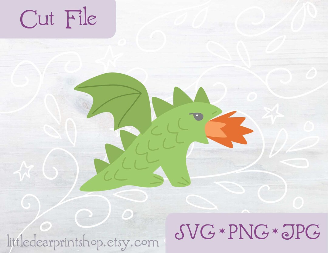 SVG Cute Dragon Cut File for Cricut, Silhouette, PNG, JPG Fantasy Clip ...