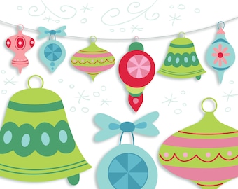 Vintage Christmas Tree Ornaments diy Printable PDF, PNG, SVG craft and cut files for Garland and holiday party decor, gift tags, and more
