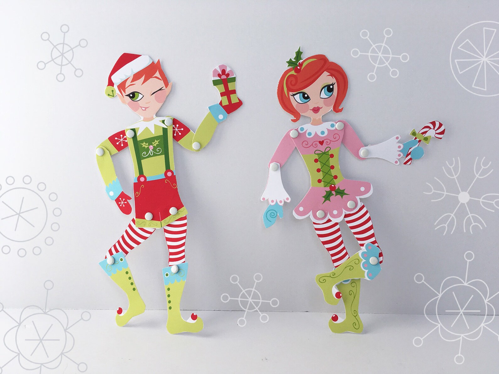 Printable Christmas Elves DIY Paper Dolls PDF Download | Etsy