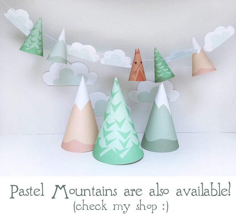 diy Printable Mountain Adventure Garland and Party Decorations, PDF, SVG, PNG files, cut files, Baby Shower, Boho nursery decor image 9