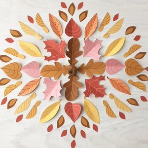 Décor de feuilles d'automne d'automne, PDF, SVG, fichiers d'artisanat imprimables PNG pour guirlandes, couronnes, mandalas, décor de salle de classe et plus encore image 2