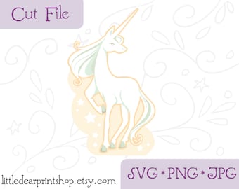 SVG Unicorn cut file for Cricut, Silhouette, PNG, JPG fantasy clip art