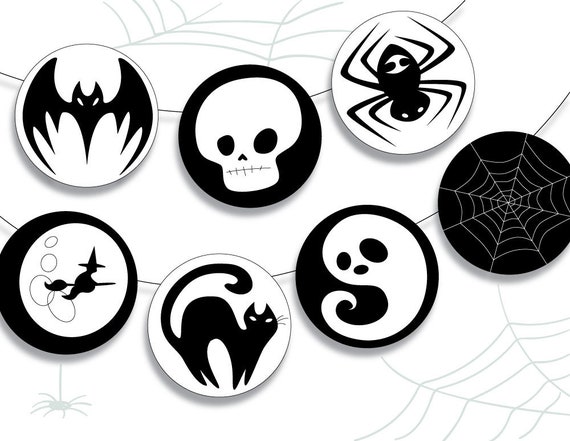 Download Pdf Svg Png Diy Printable Halloween Party Decor Garland Etsy