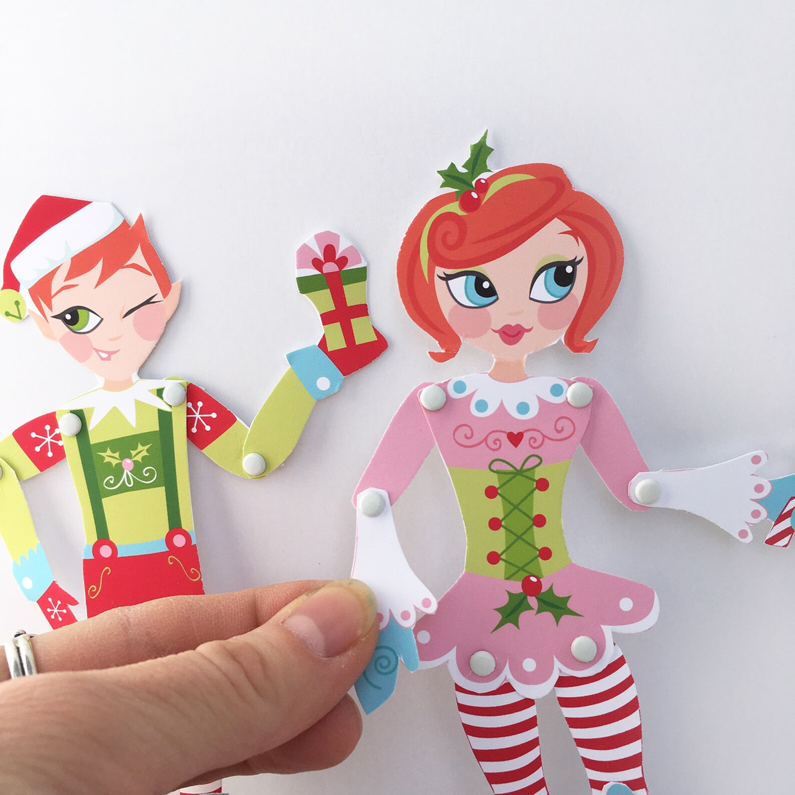 Printable Christmas Elves DIY Paper Dolls PDF Download | Etsy