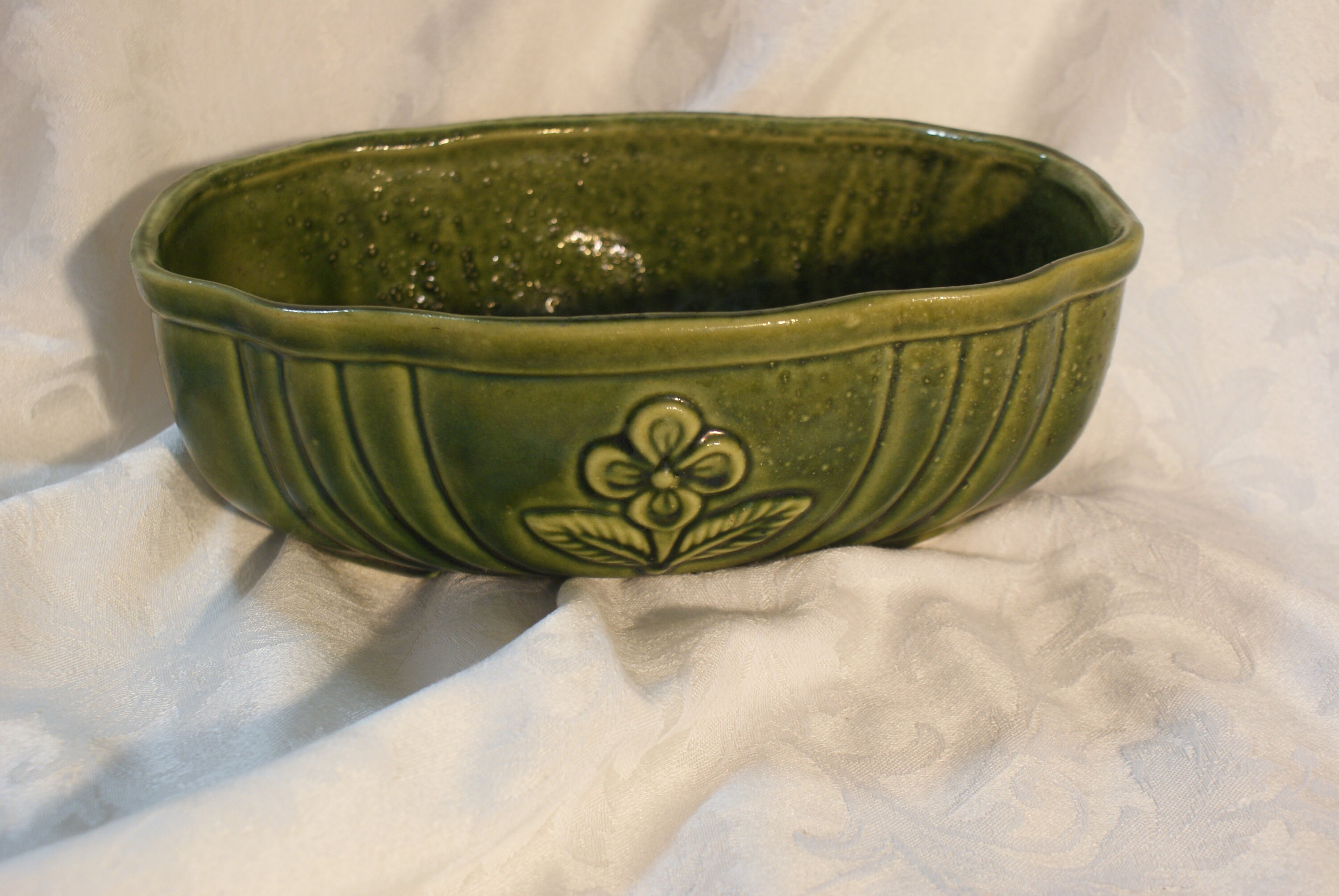 Vintage Green Bisque indoor outdoor Planter Etsy