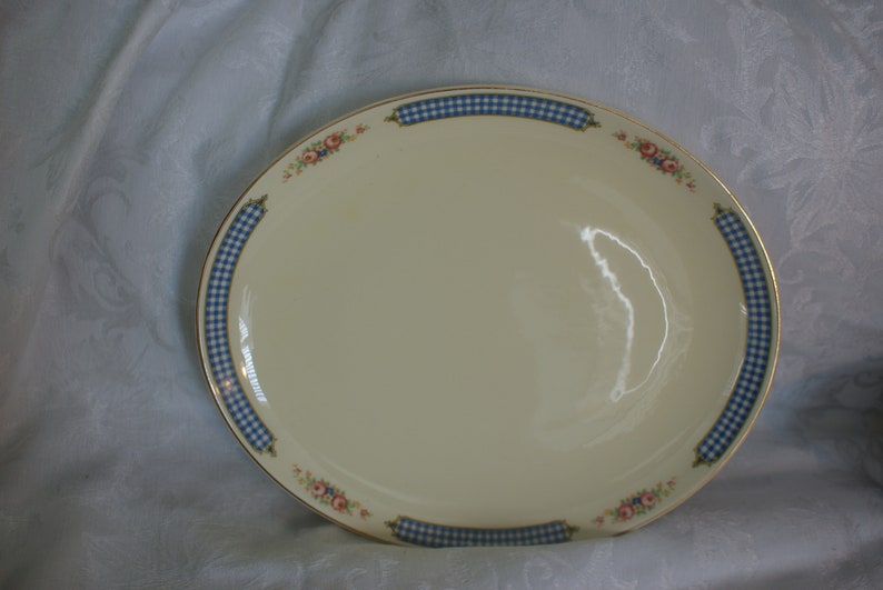 George Large platter serving dish veggie tray gingham pattern Vintage Mid Century W.S