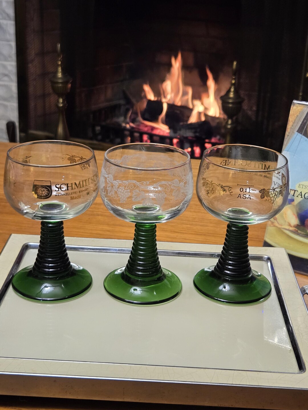 Vintage German Wine Glasses "romer" - Etsy