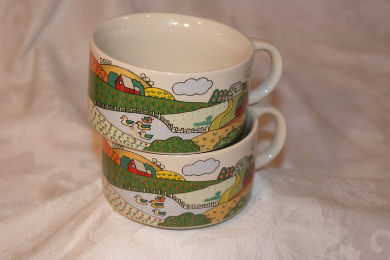 Country Cottage Vegetable Soup Bowl 4.5 Farmhouse Soup for Two ..