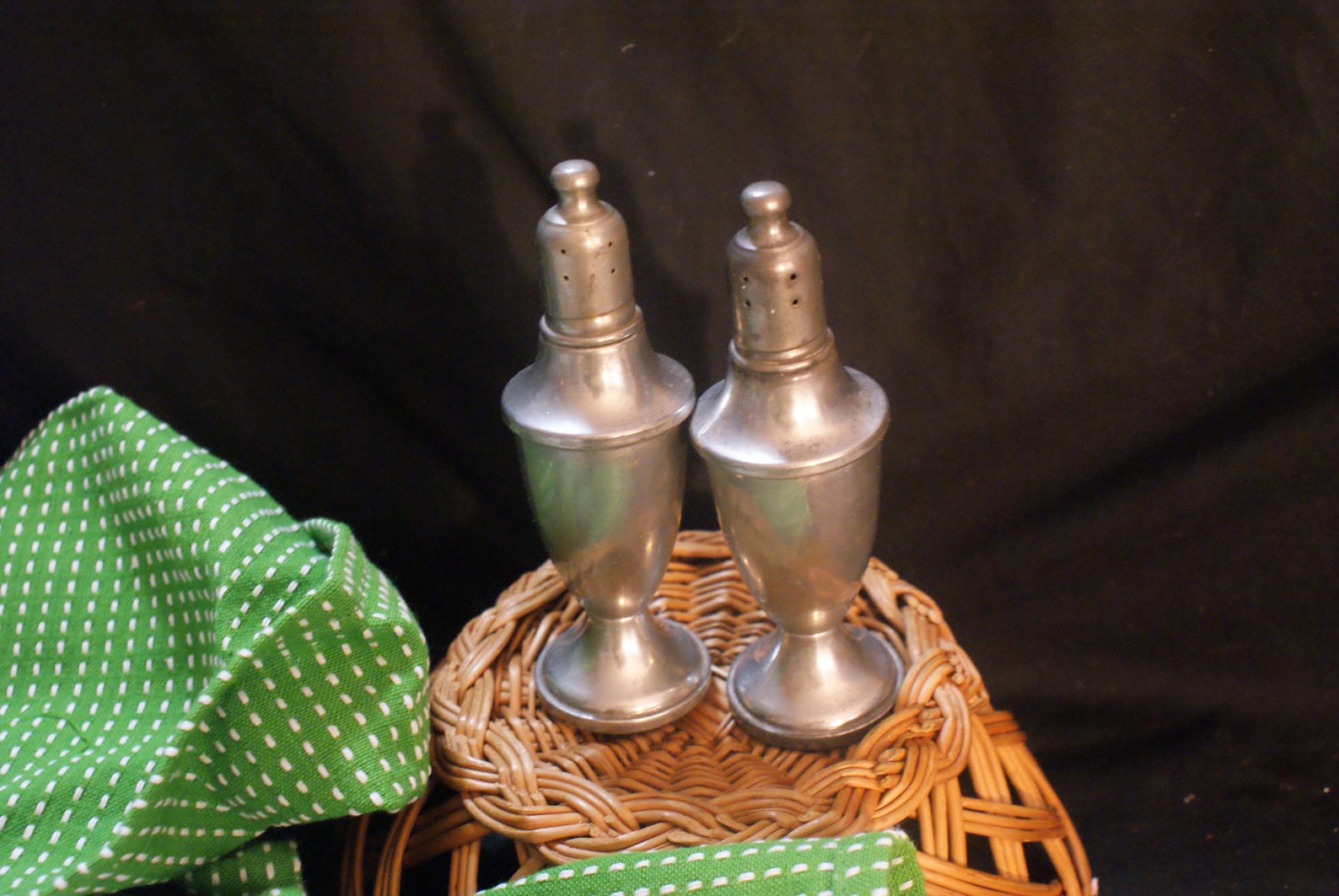 Vintage  Pewter Weighted Salt and Pepper Shakers Etsy