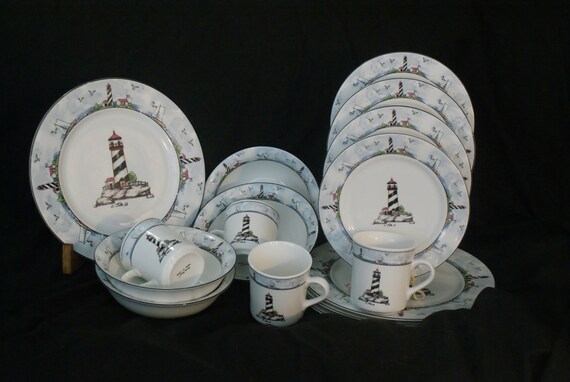 Replacement Dinner Plate Only Totally Today Coastal Lighthouse Dinnerware