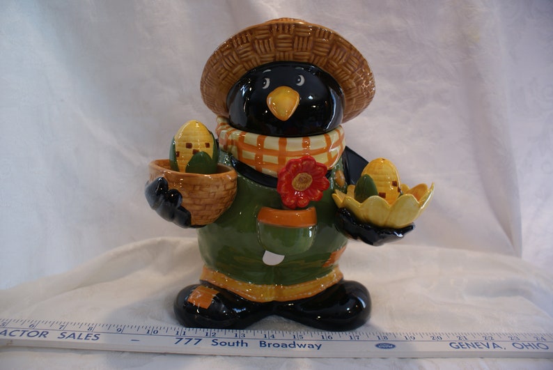 Vintage Cracker Barrel Cookie Jar Scarecrow Salt Pepper Etsy
