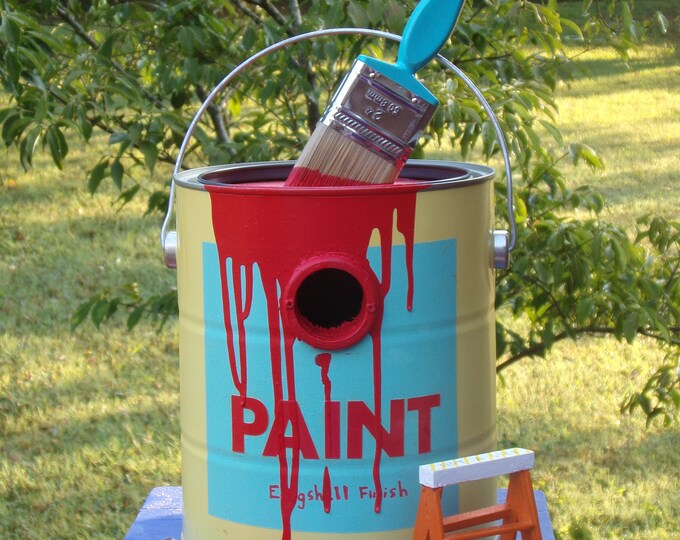 Paint Can Birdhouse Etsy