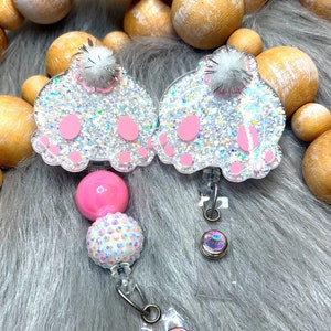 Bobina di badge pasquale, bobina di badge Glitter, bobina di badge coniglietto, bobina di badge personalizzata, bobina di badge infermiera, bobina di badge personalizzata, bobina di badge
