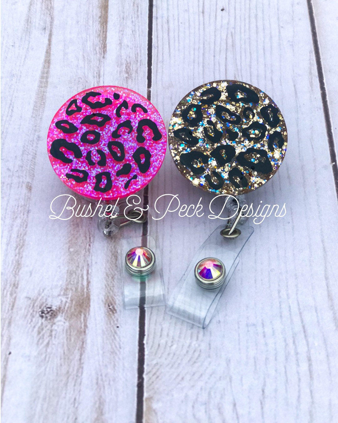 Glitter badge reel, leopard badge reel, personalized badge reel, nurs…
