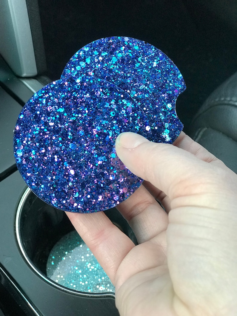 Glitter Car Coasters/ Resin Coasters/ Glitter Cupholder Etsy