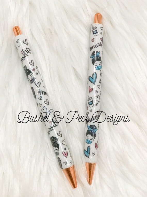 Glitter Pen/ Nurse life glitter pen/nurse glitter pen/custom pen/ registered nurse glitter pen
