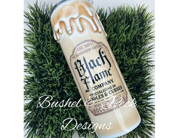 Halloween tumbler/glitter tumbler/glitter yeti/custom tumbler/witch flame inspired tumbler