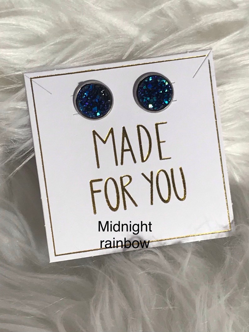 Blue druzy earringsblue faux druzywork earrings summer earrings