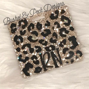 Leopard Badge Buddy: Glitter ID Tag, Gold Leopard Print Badge Holder, Cute Badge Accessory for Work & School