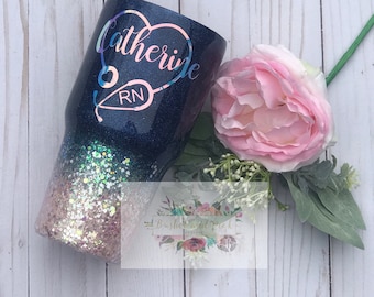 Registered Nurse tumbler/stethoscope tumbler/glitter tumbler/glitter yeti
