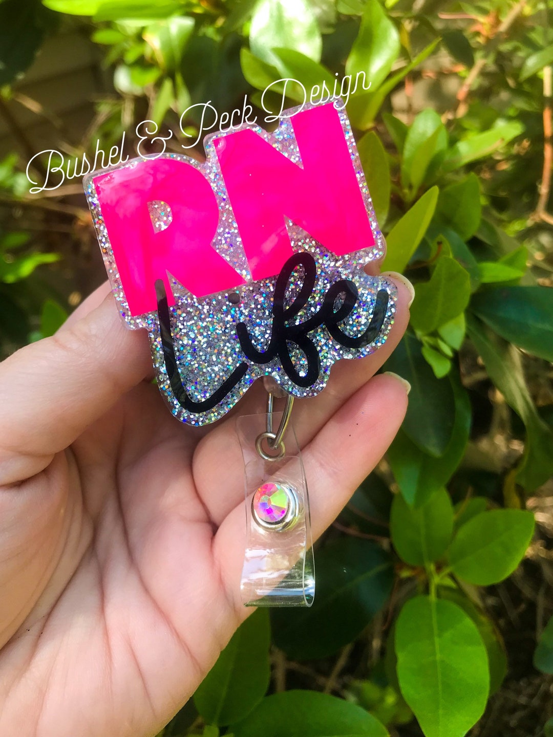 Glitter Badge Reel, Rn Badge Reel, Rn Life Badge Reel, Nurse Badge Reel