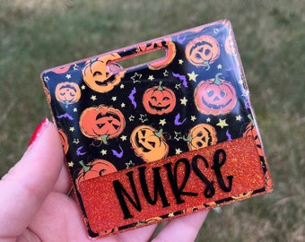 Glitzer Abzeichen Kumpel/ Abzeichen Kumpel/Halloween Abzeichen Kumpel/ ID tag/ Herbst Abzeichen Kumpel/ schwarz