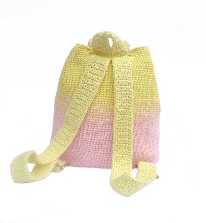 Crochet Animal Backpack Hippo Backpack Yellow Pink Crochet Etsy