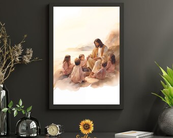 Jesus I am a Child of God Children Savior Nursery Decor Digital Download Wall Art Easter Christian Faith Baptism Peaceful Hope Sympathy Gift
