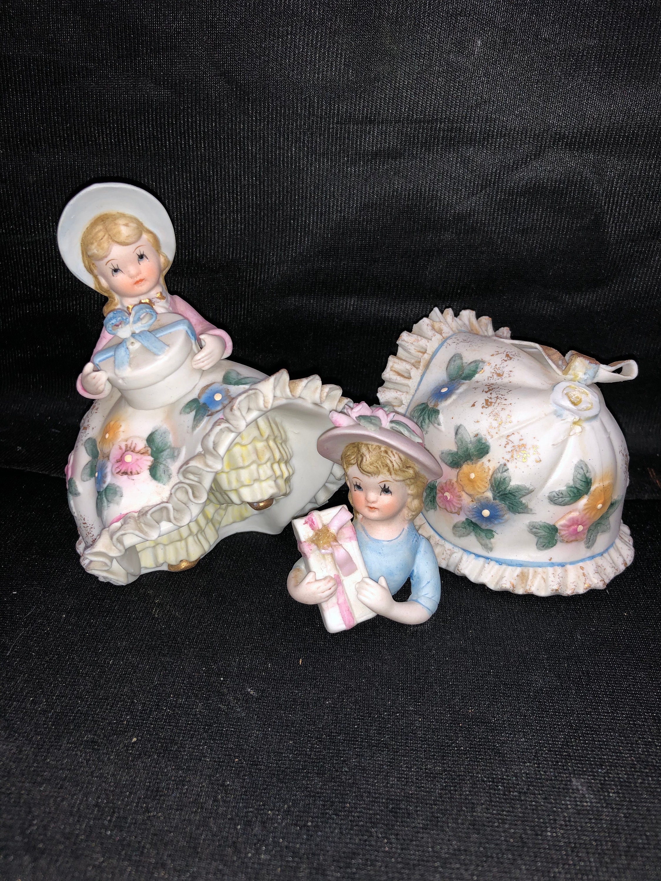 Vintage Bisque Little Girl Figurines CN Japan 4 One Broken Etsy