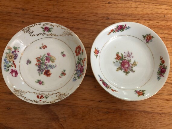 2 Sgk China Floral Saucers 6 Etsy