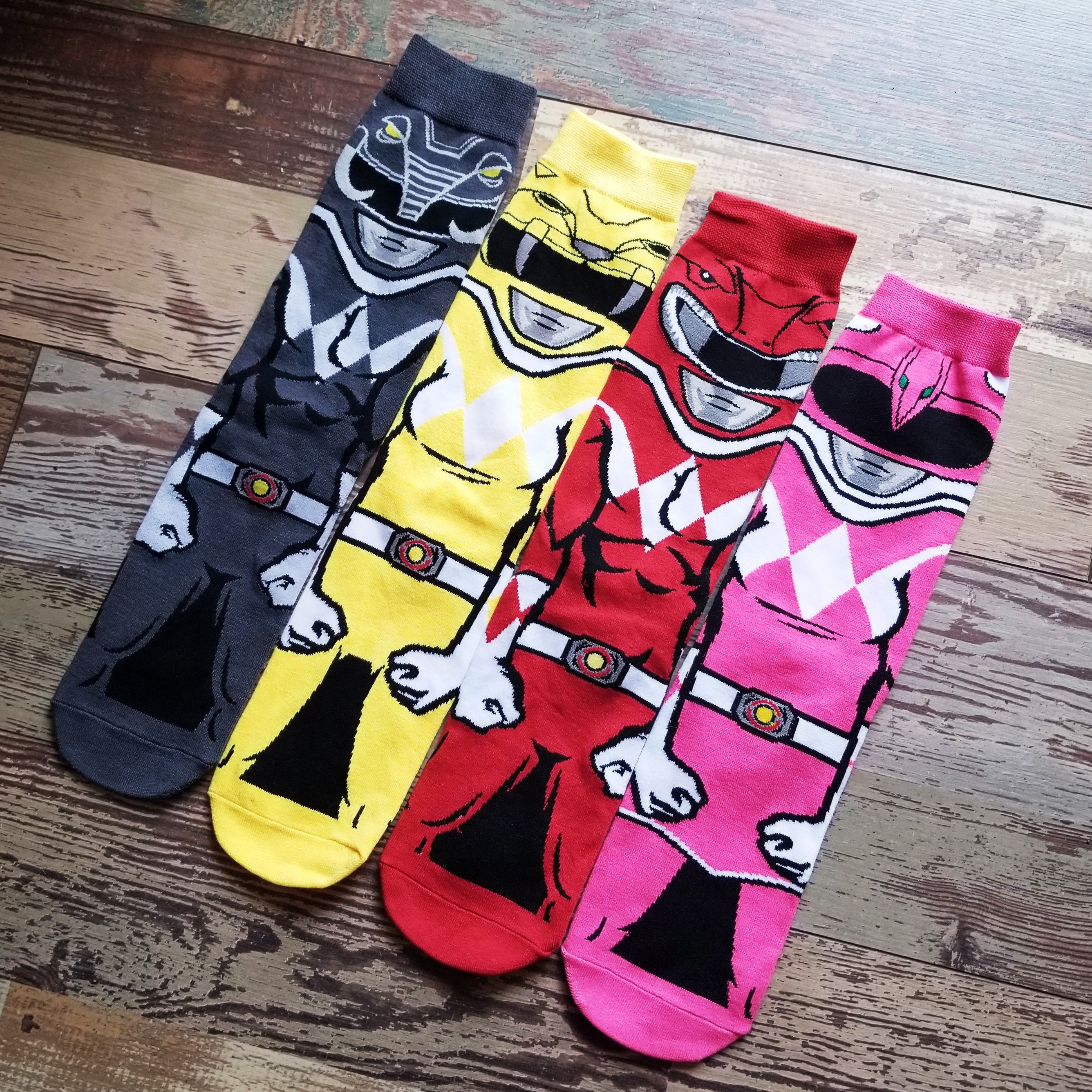 SOCKS Mighty Morphin Power Rangers Set of 4 Casual Knit Etsy