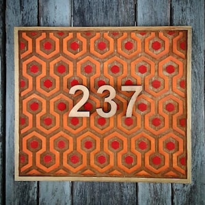 WOOD SIGN - The SHINING - Room 237 Door Number Art Hanging - Handmade Wood Engraved Sign - movie prop replica - Doctor Sleep