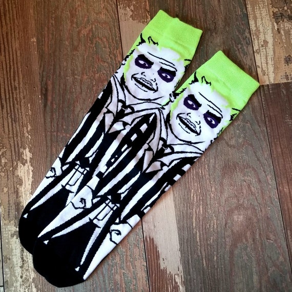 SOCKS BEETLEJUICE Casual Knit Socks 1988 Michael Etsy
