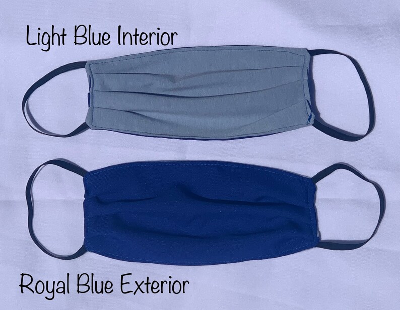 Royal Blue Fabric Face Mask Face Covering Ready to Ship Etsy